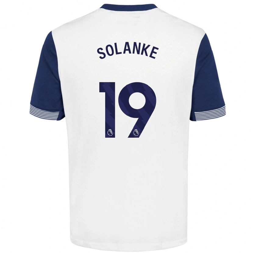 Danxen Mann Dominic Solanke #19 Hvit Blå Hjemmetrøye Drakt Trøye 2024/25 Skjorter T-Skjorte