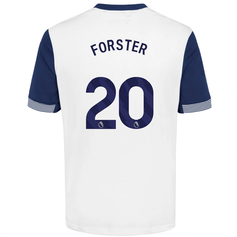 Danxen Mann Fraser Forster #20 Hvit Blå Hjemmetrøye Drakt Trøye 2024/25 Skjorter T-Skjorte