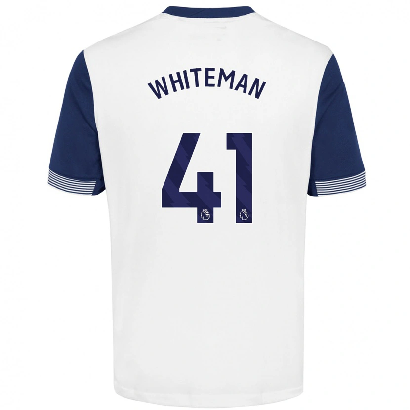 Danxen Mann Alfie Whiteman #41 Hvit Blå Hjemmetrøye Drakt Trøye 2024/25 Skjorter T-Skjorte