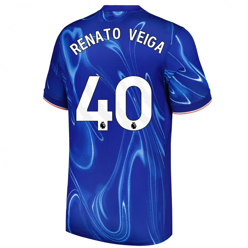 Danxen Mann Renato Veiga #40 Blå Hvit Hjemmetrøye Drakt Trøye 2024/25 Skjorter T-Skjorte