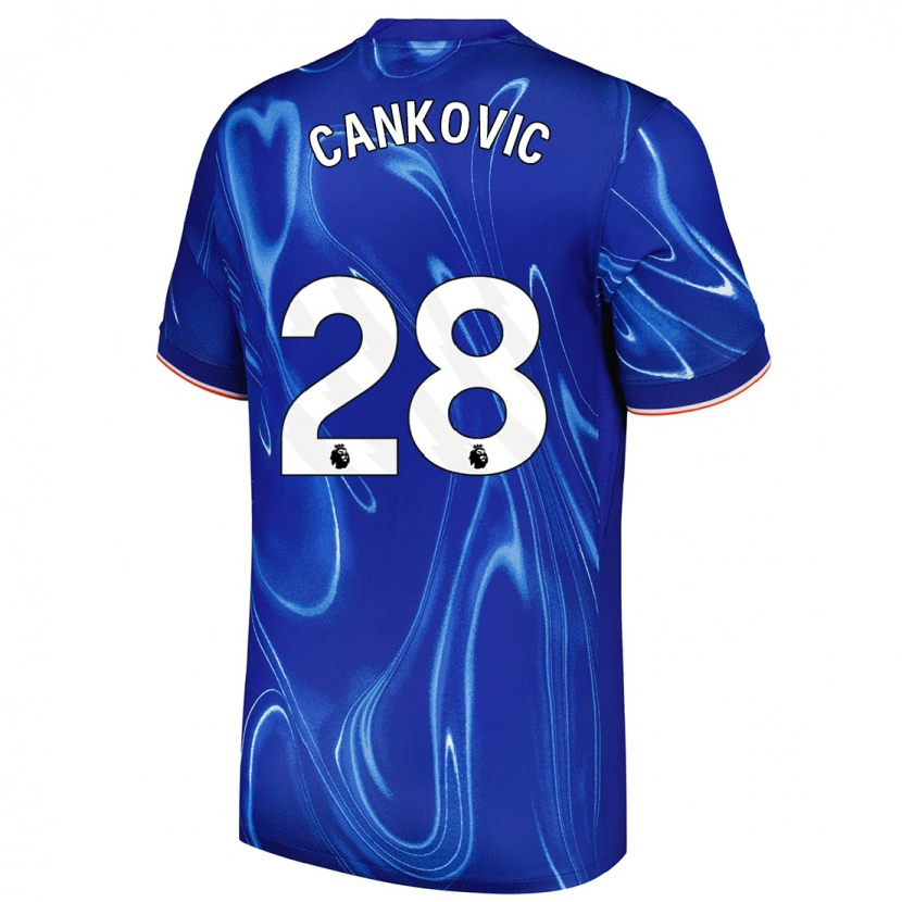 Danxen Mann Jelena Čanković #28 Blå Hvit Hjemmetrøye Drakt Trøye 2024/25 Skjorter T-Skjorte