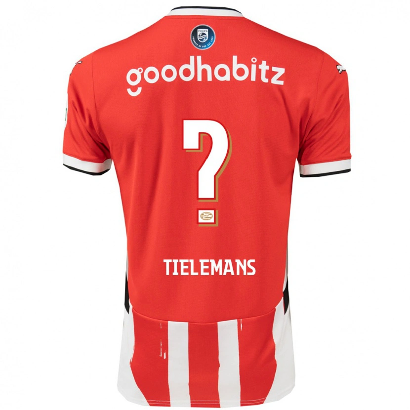 Danxen Mann Mathijs Tielemans #0 Rød Hvit Hjemmetrøye Drakt Trøye 2024/25 Skjorter T-Skjorte