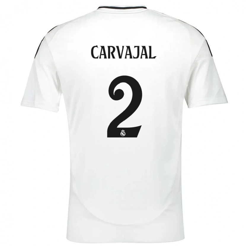 Danxen Mann Daniel Carvajal #2 Hvit Hjemmetrøye Drakt Trøye 2024/25 Skjorter T-Skjorte