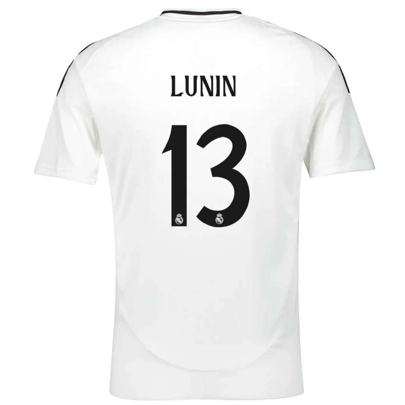 Danxen Mann Andriy Lunin #13 Hvit Hjemmetrøye Drakt Trøye 2024/25 Skjorter T-Skjorte
