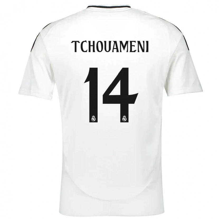 Danxen Mann Aurélien Tchouaméni #14 Hvit Hjemmetrøye Drakt Trøye 2024/25 Skjorter T-Skjorte