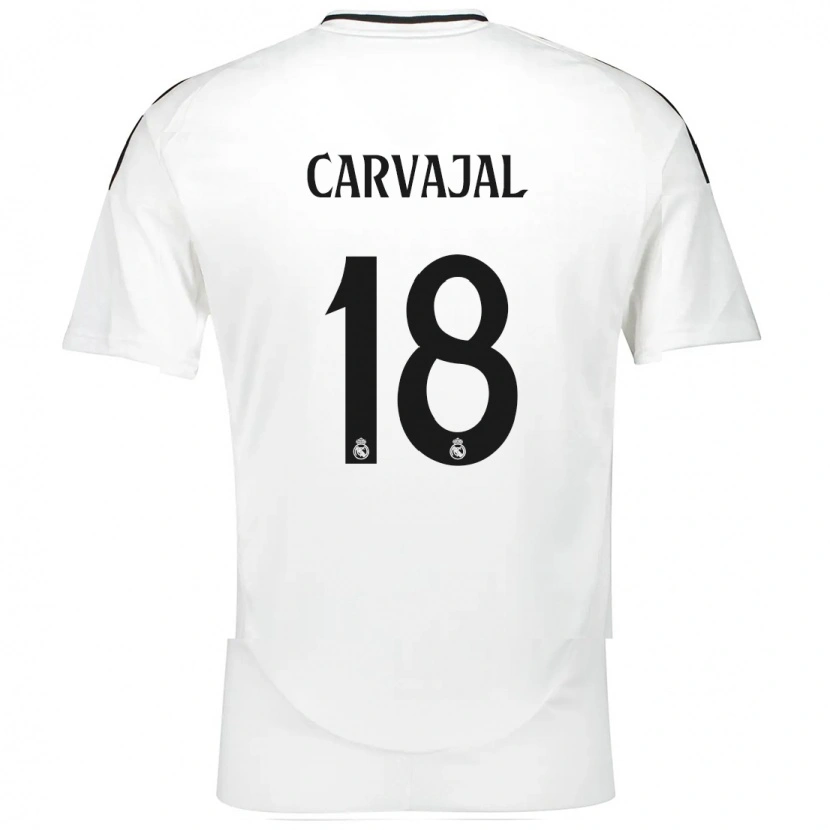 Danxen Mann Ángel Carvajal #18 Hvit Hjemmetrøye Drakt Trøye 2024/25 Skjorter T-Skjorte
