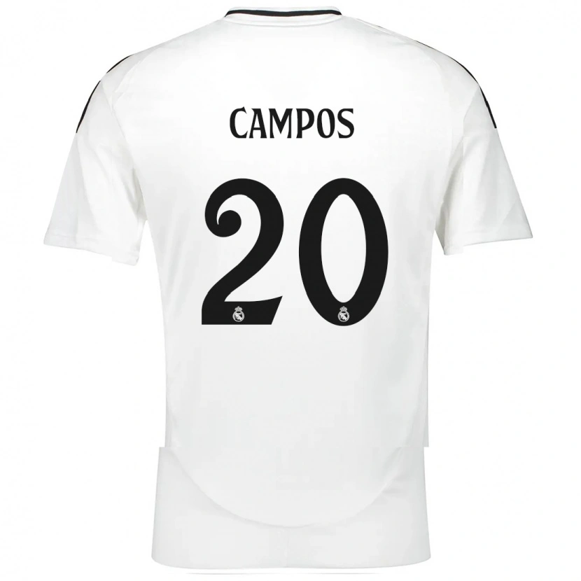 Danxen Mann Andrés Campos #20 Hvit Hjemmetrøye Drakt Trøye 2024/25 Skjorter T-Skjorte