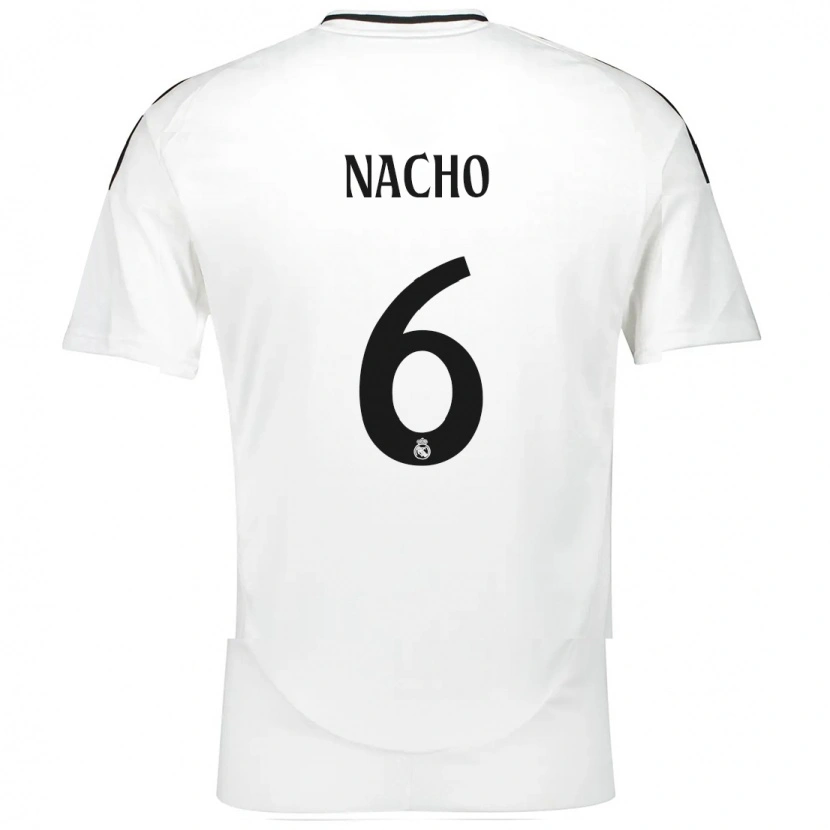 Danxen Mann Nacho Fernández #6 Hvit Hjemmetrøye Drakt Trøye 2024/25 Skjorter T-Skjorte