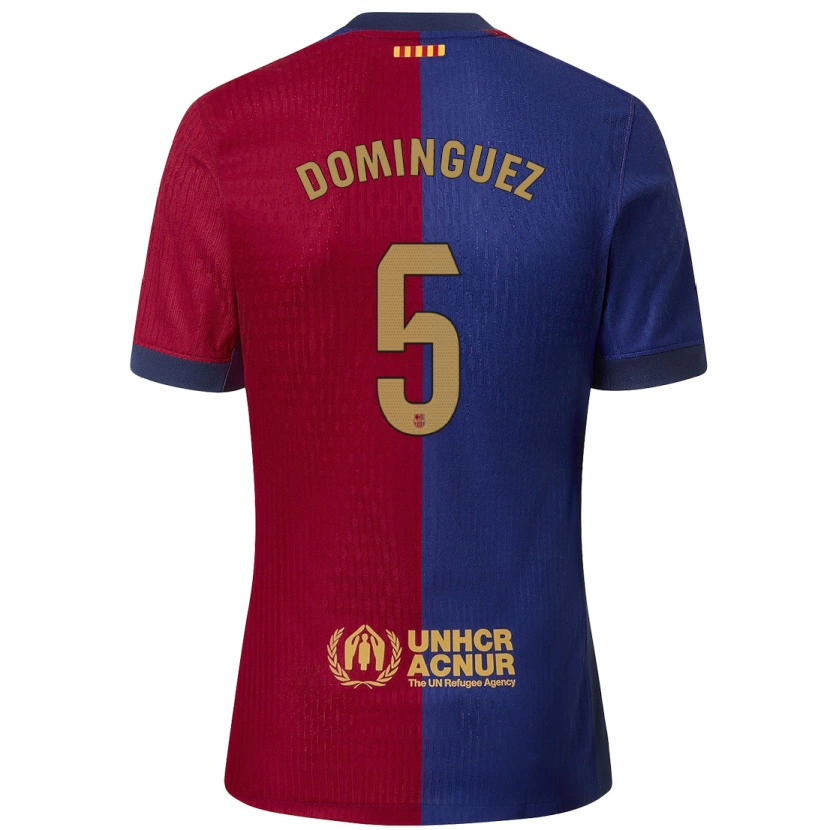 Danxen Mann Sergi Domínguez #5 Blå Rød Hjemmetrøye Drakt Trøye 2024/25 Skjorter T-Skjorte