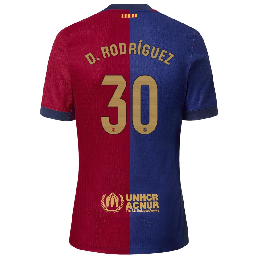Danxen Mann Dani Rodríguez #30 Blå Rød Hjemmetrøye Drakt Trøye 2024/25 Skjorter T-Skjorte
