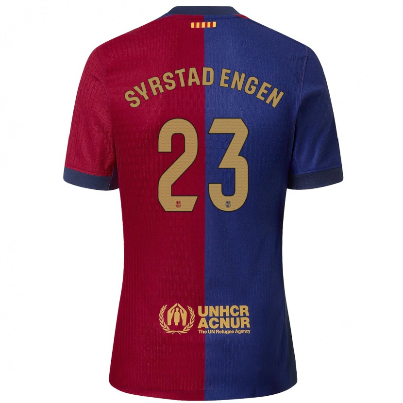 Danxen Mann Ingrid Syrstad Engen #23 Blå Rød Hjemmetrøye Drakt Trøye 2024/25 Skjorter T-Skjorte