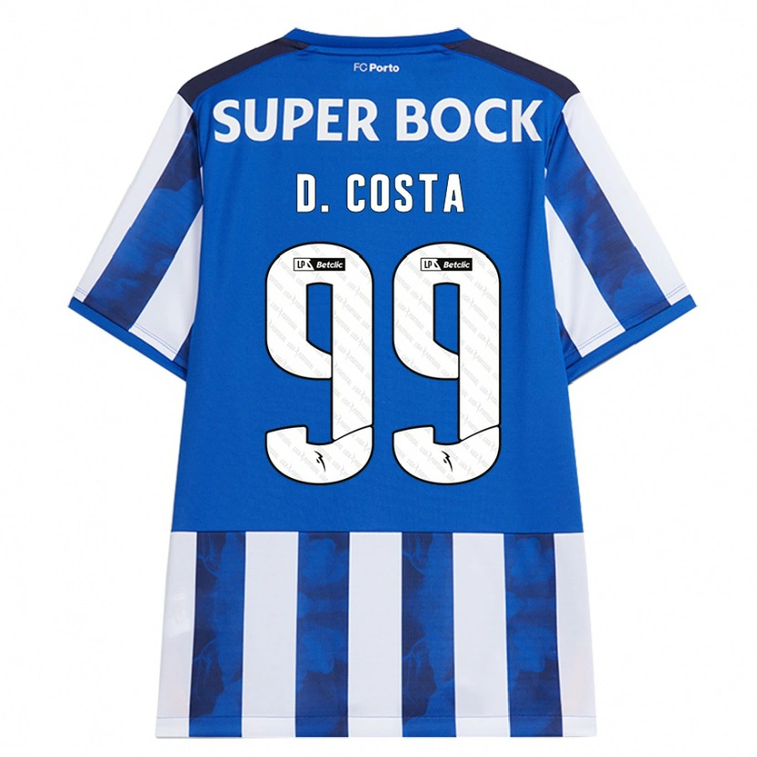 Danxen Mann Diogo Costa #99 Blå Hvit Hjemmetrøye Drakt Trøye 2024/25 Skjorter T-Skjorte