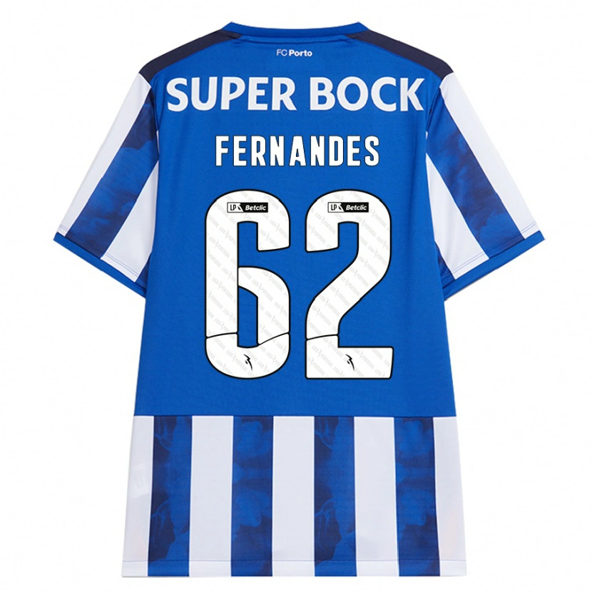 Danxen Mann Rodrigo Fernandes #62 Blå Hvit Hjemmetrøye Drakt Trøye 2024/25 Skjorter T-Skjorte