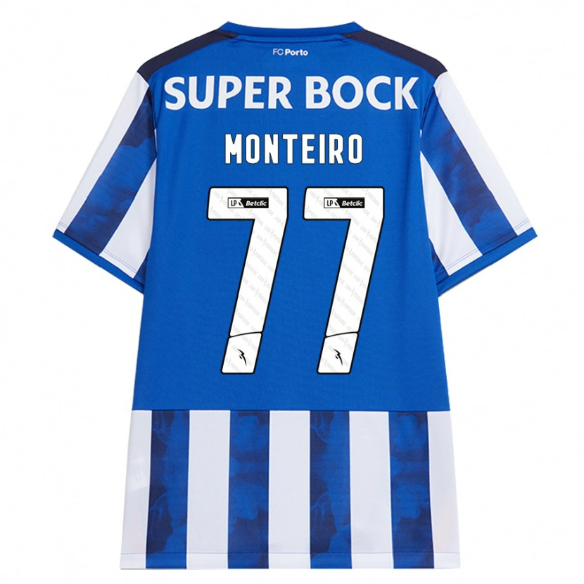 Danxen Mann Rui Monteiro #77 Blå Hvit Hjemmetrøye Drakt Trøye 2024/25 Skjorter T-Skjorte