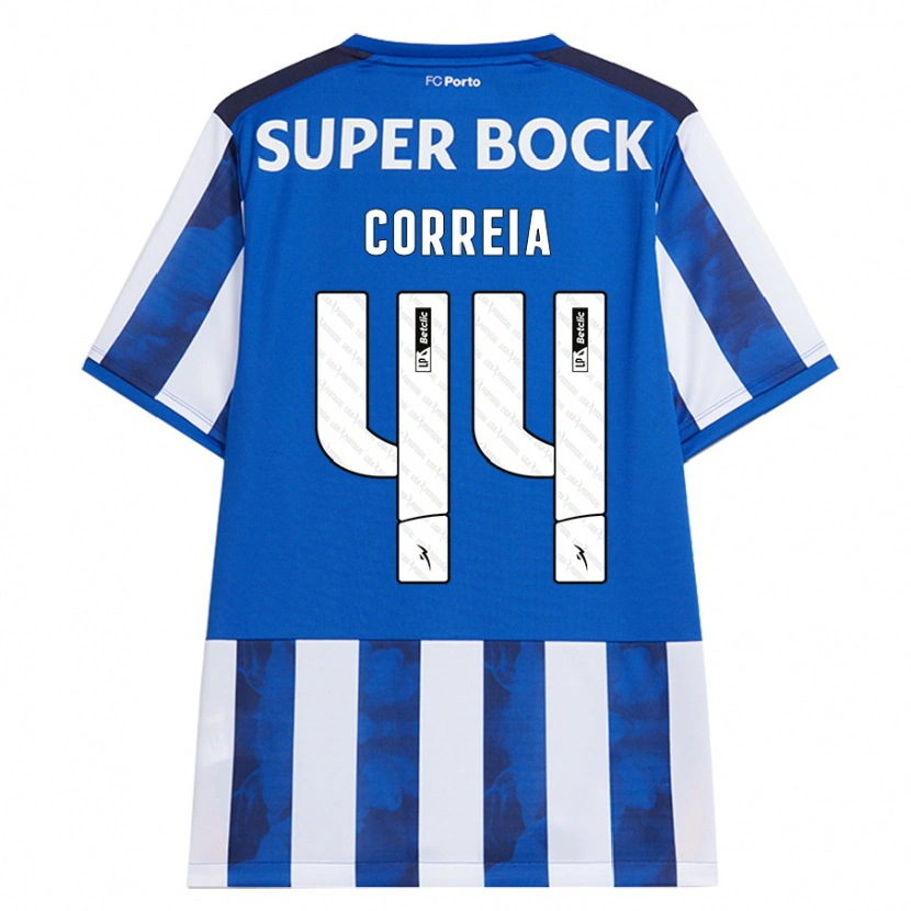 Danxen Mann Romain Correia #44 Blå Hvit Hjemmetrøye Drakt Trøye 2024/25 Skjorter T-Skjorte
