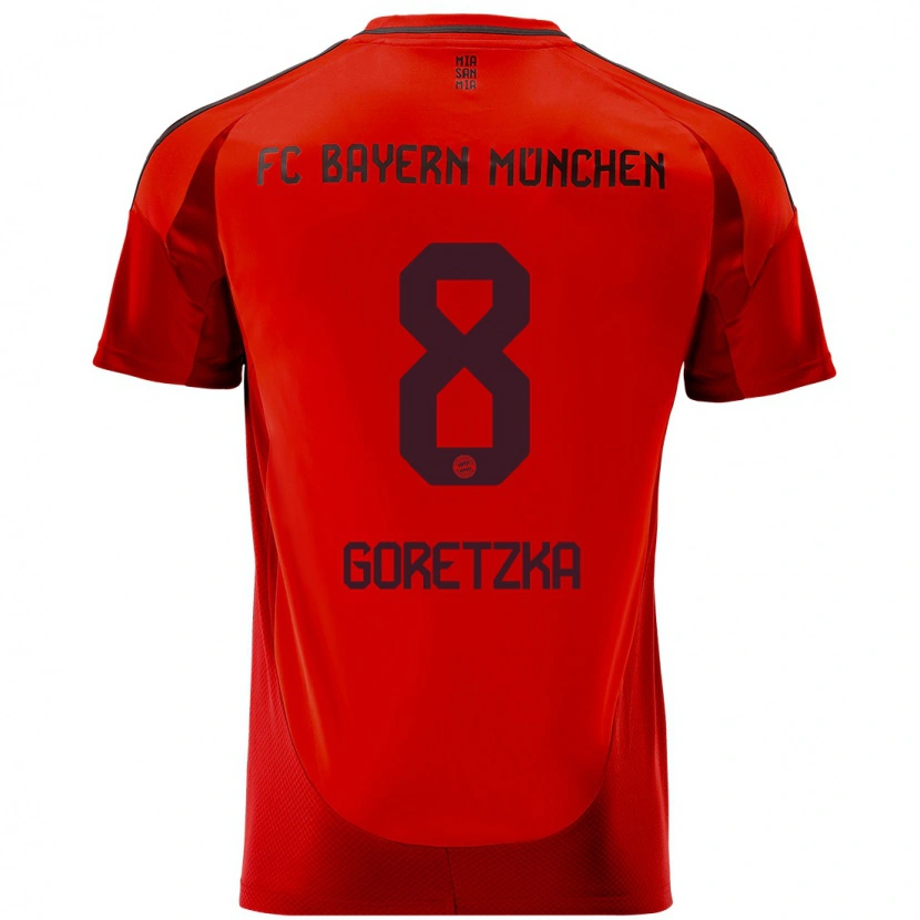 Danxen Mann Leon Goretzka #8 Rød Hjemmetrøye Drakt Trøye 2024/25 Skjorter T-Skjorte