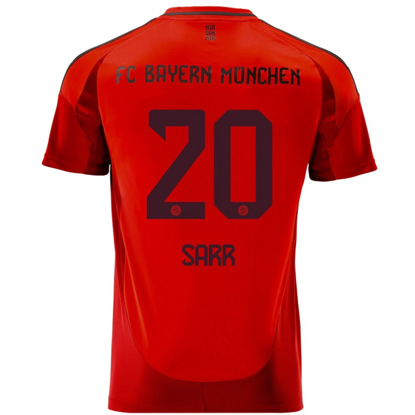 Danxen Mann Bouna Sarr #20 Rød Hjemmetrøye Drakt Trøye 2024/25 Skjorter T-Skjorte