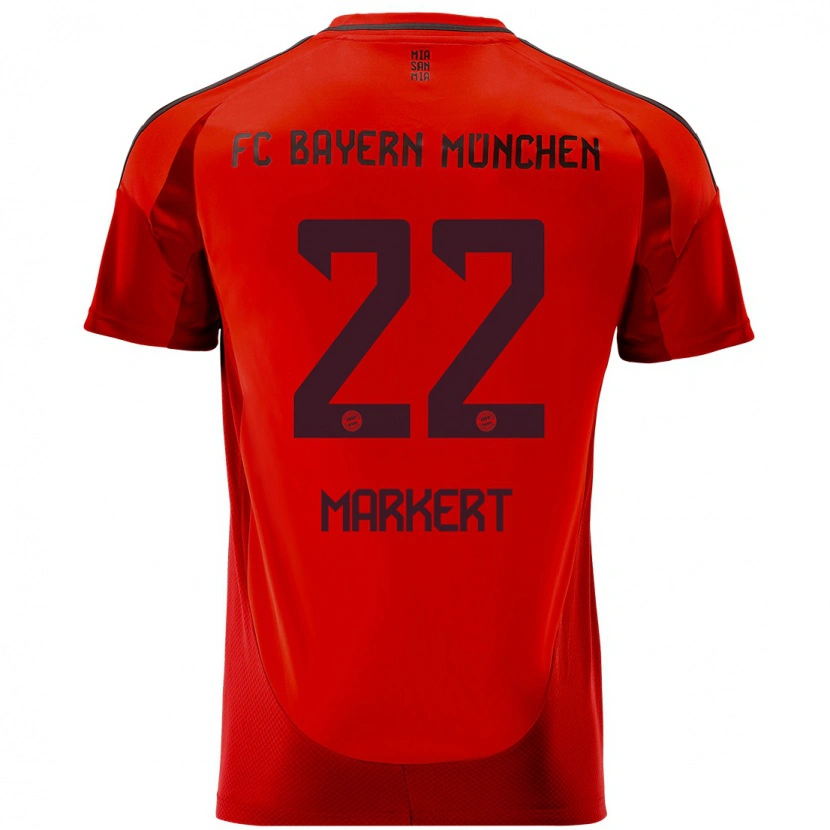 Danxen Mann Leon Markert #22 Rød Hjemmetrøye Drakt Trøye 2024/25 Skjorter T-Skjorte