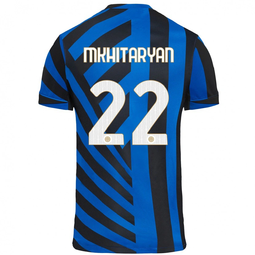 Danxen Mann Henrikh Mkhitaryan #22 Blå Svart Hjemmetrøye Drakt Trøye 2024/25 Skjorter T-Skjorte