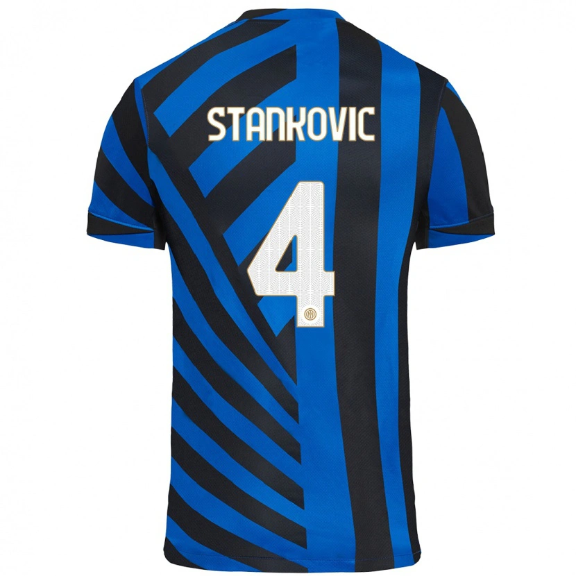 Danxen Mann Aleksandar Stankovic #4 Blå Svart Hjemmetrøye Drakt Trøye 2024/25 Skjorter T-Skjorte