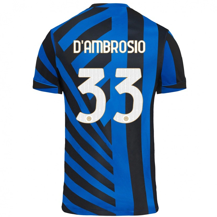 Danxen Mann Danilo D'ambrosio #33 Blå Svart Hjemmetrøye Drakt Trøye 2024/25 Skjorter T-Skjorte