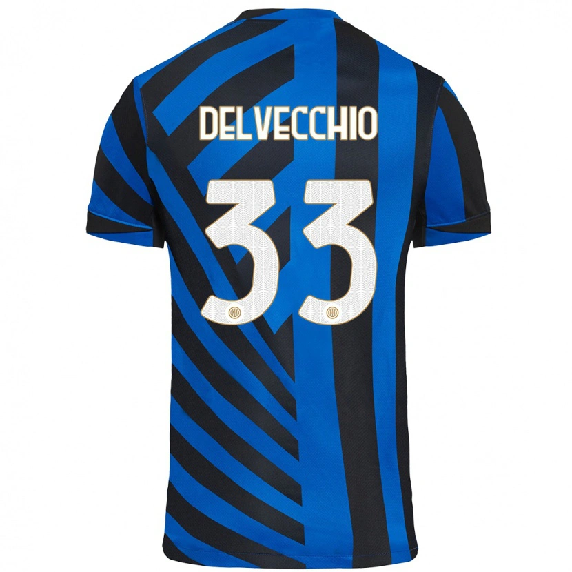 Danxen Mann Gabriele Delvecchio #33 Blå Svart Hjemmetrøye Drakt Trøye 2024/25 Skjorter T-Skjorte
