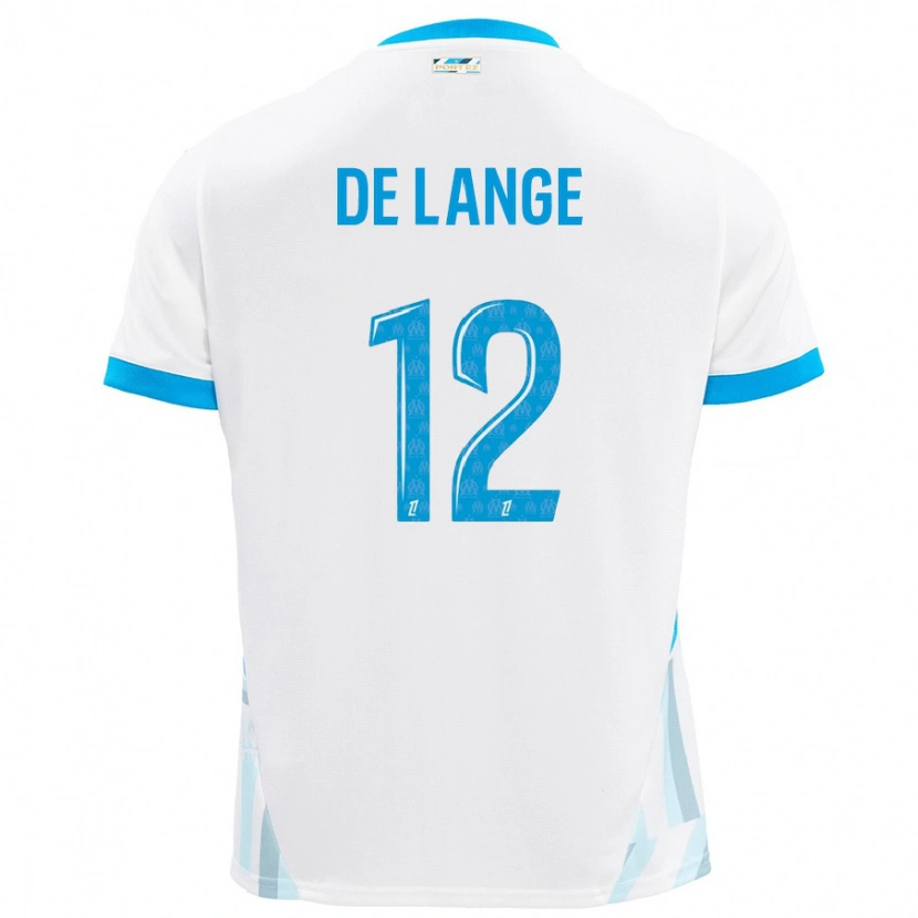 Danxen Mann Jeffrey De Lange #12 Hvit Himmelblå Hjemmetrøye Drakt Trøye 2024/25 Skjorter T-Skjorte