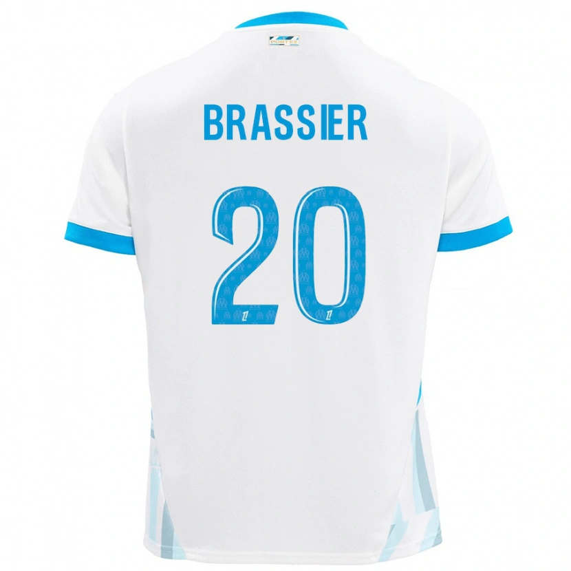 Danxen Mann Lilian Brassier #20 Hvit Himmelblå Hjemmetrøye Drakt Trøye 2024/25 Skjorter T-Skjorte