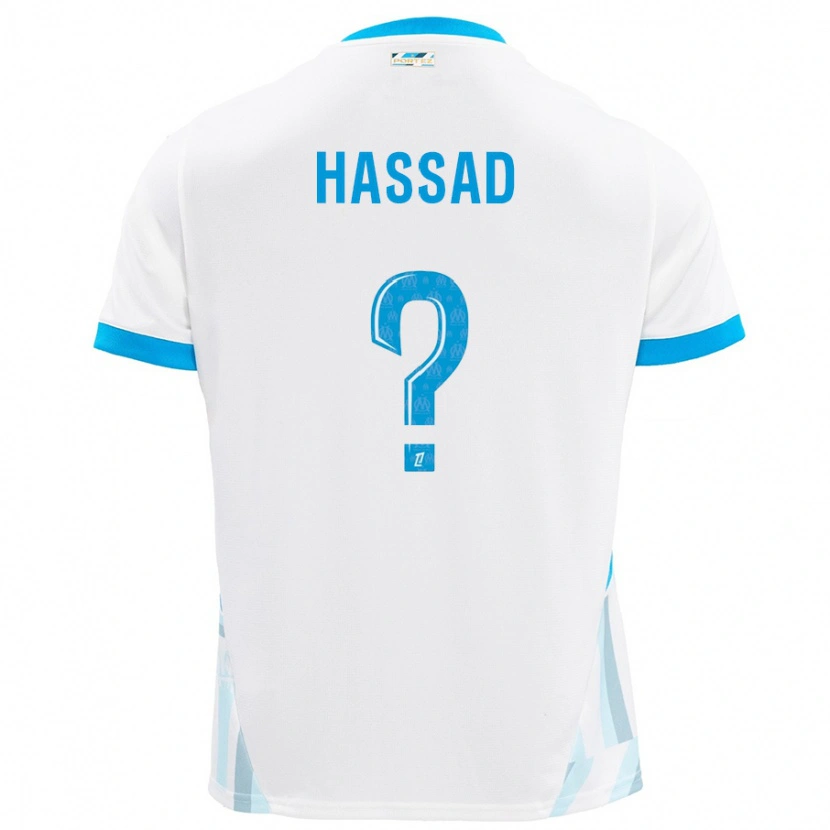 Danxen Mann Rayan Hassad #0 Hvit Himmelblå Hjemmetrøye Drakt Trøye 2024/25 Skjorter T-Skjorte