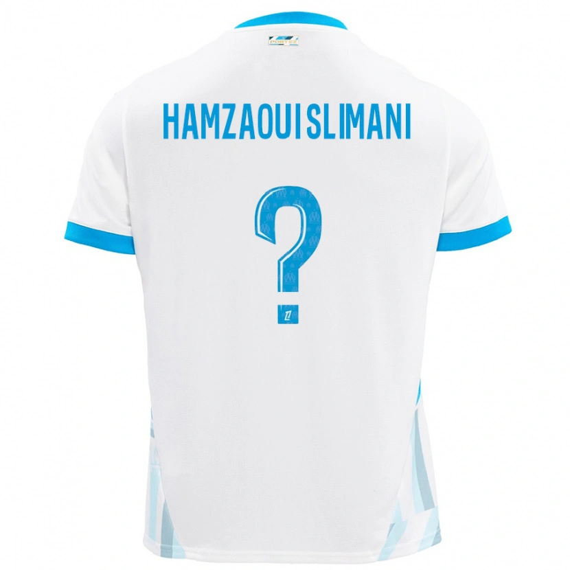Danxen Mann Hilan Hamzaoui Slimani #0 Hvit Himmelblå Hjemmetrøye Drakt Trøye 2024/25 Skjorter T-Skjorte