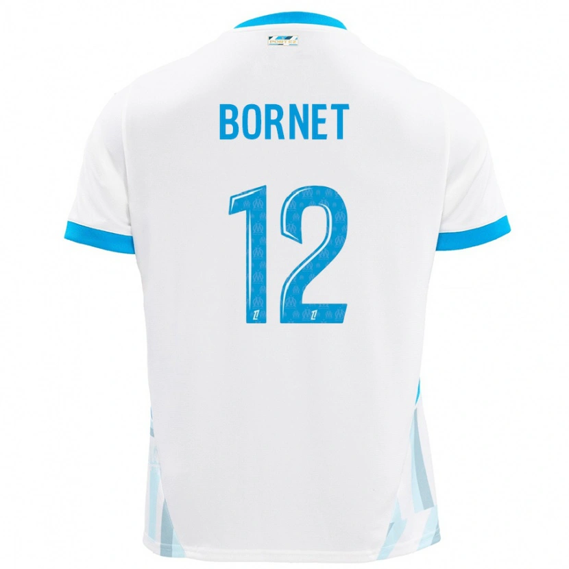 Danxen Mann Camille Bornet #12 Hvit Himmelblå Hjemmetrøye Drakt Trøye 2024/25 Skjorter T-Skjorte