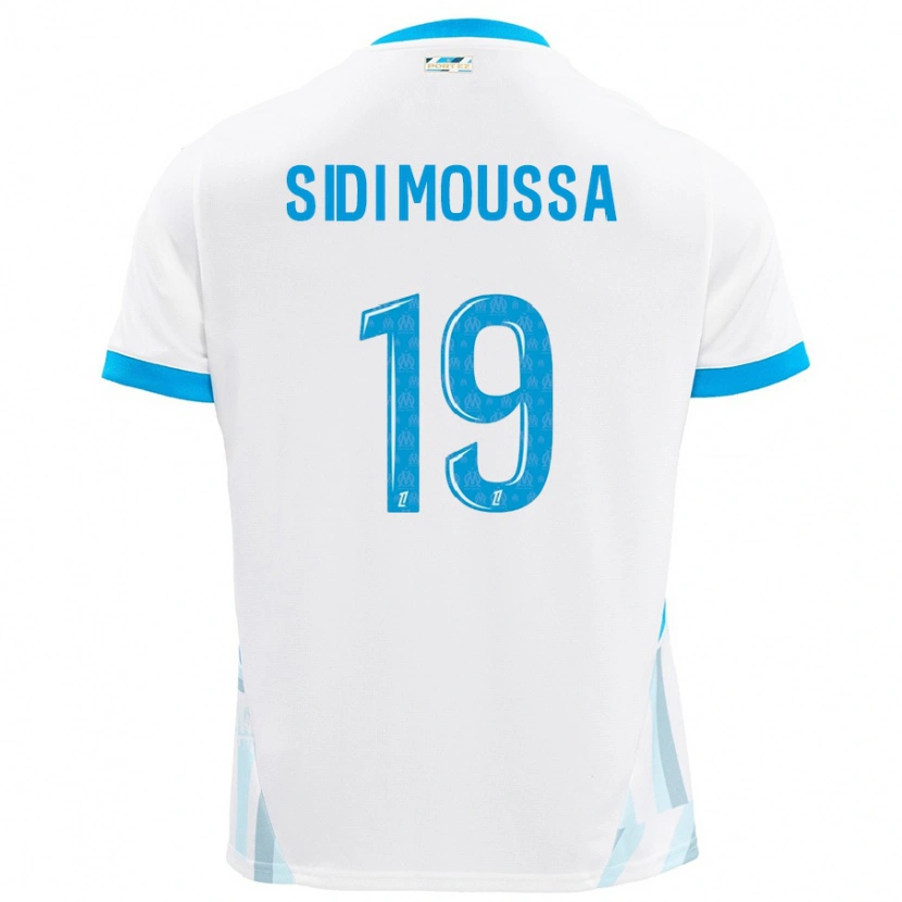 Danxen Mann Salima Sidi Moussa #19 Hvit Himmelblå Hjemmetrøye Drakt Trøye 2024/25 Skjorter T-Skjorte