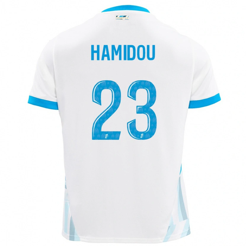 Danxen Mann Jamila Hamidou #23 Hvit Himmelblå Hjemmetrøye Drakt Trøye 2024/25 Skjorter T-Skjorte