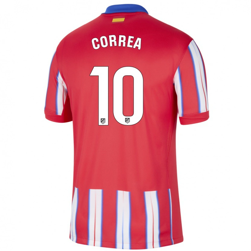 Danxen Mann Ángel Correa #10 Rød Hvit Blå Hjemmetrøye Drakt Trøye 2024/25 Skjorter T-Skjorte