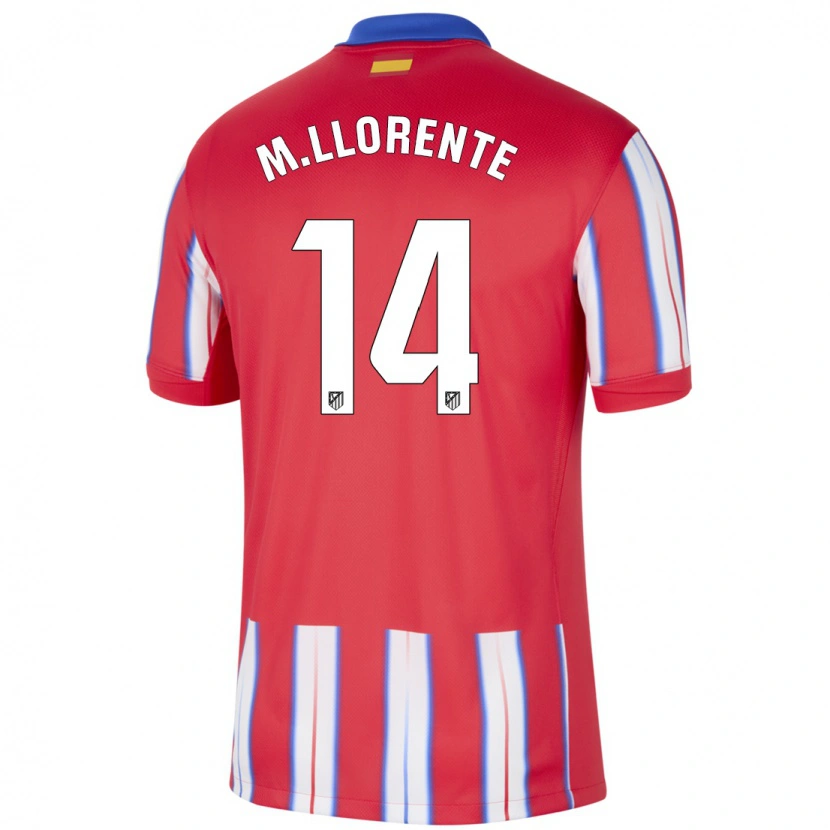 Danxen Mann Marcos Llorente #14 Rød Hvit Blå Hjemmetrøye Drakt Trøye 2024/25 Skjorter T-Skjorte