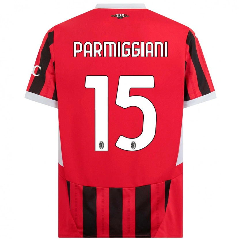 Danxen Mann Pietro Parmiggiani #15 Rød Svart Hjemmetrøye Drakt Trøye 2024/25 Skjorter T-Skjorte