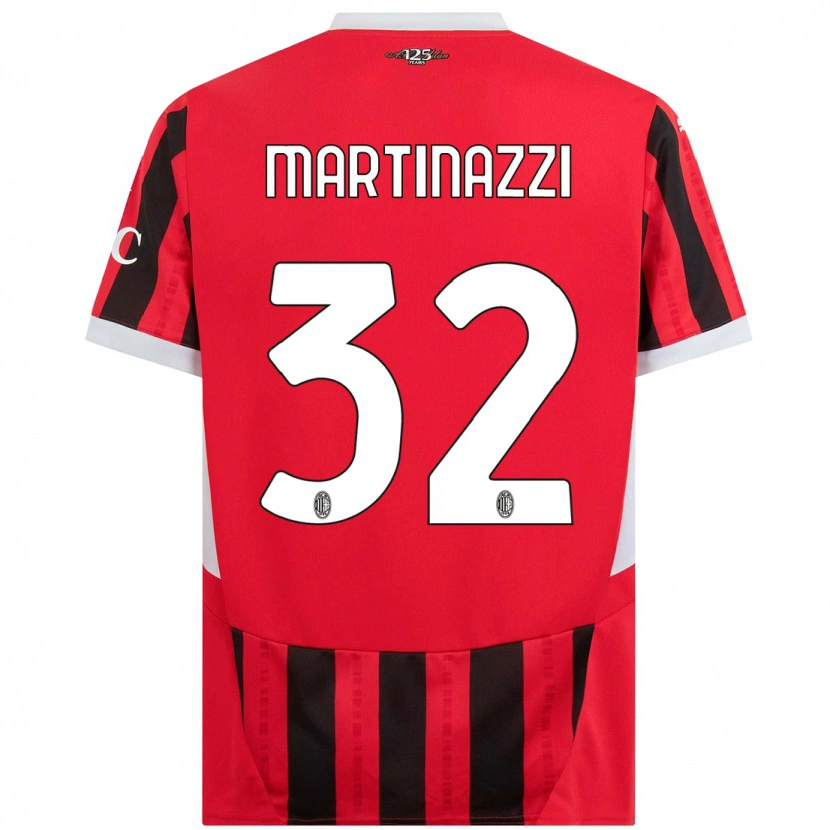 Danxen Mann Luca Martinazzi #32 Rød Svart Hjemmetrøye Drakt Trøye 2024/25 Skjorter T-Skjorte