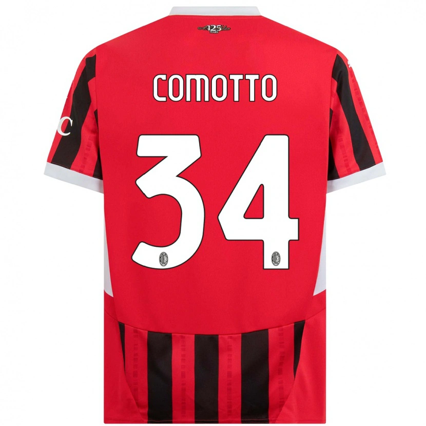 Danxen Mann Christian Comotto #34 Rød Svart Hjemmetrøye Drakt Trøye 2024/25 Skjorter T-Skjorte