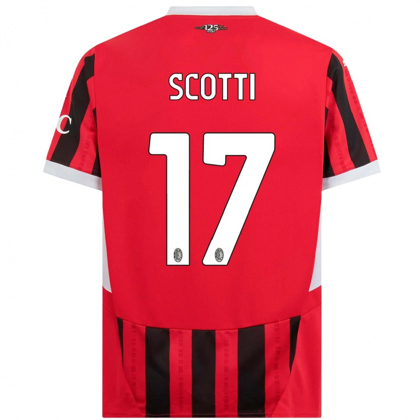 Danxen Mann Filippo Scotti #17 Rød Svart Hjemmetrøye Drakt Trøye 2024/25 Skjorter T-Skjorte