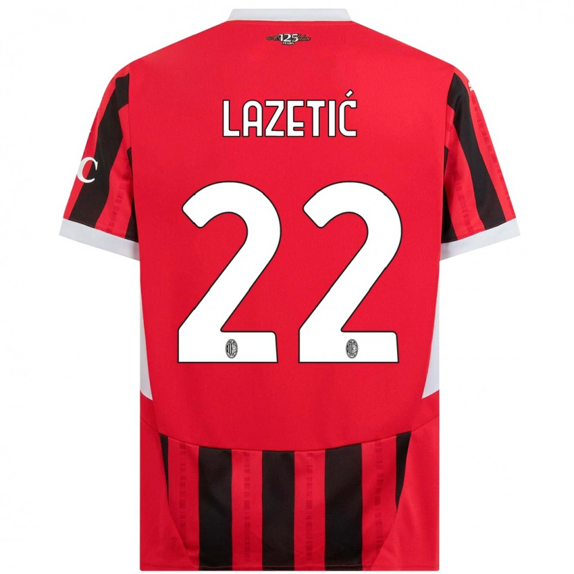 Danxen Mann Marko Lazetic #22 Rød Svart Hjemmetrøye Drakt Trøye 2024/25 Skjorter T-Skjorte