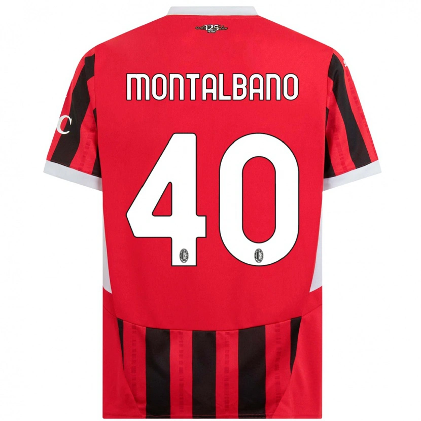 Danxen Mann Nicolo Montalbano #40 Rød Svart Hjemmetrøye Drakt Trøye 2024/25 Skjorter T-Skjorte