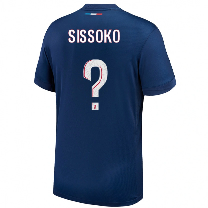 Danxen Mann Nassiama Sissoko #0 Marineblå Hvit Hjemmetrøye Drakt Trøye 2024/25 Skjorter T-Skjorte