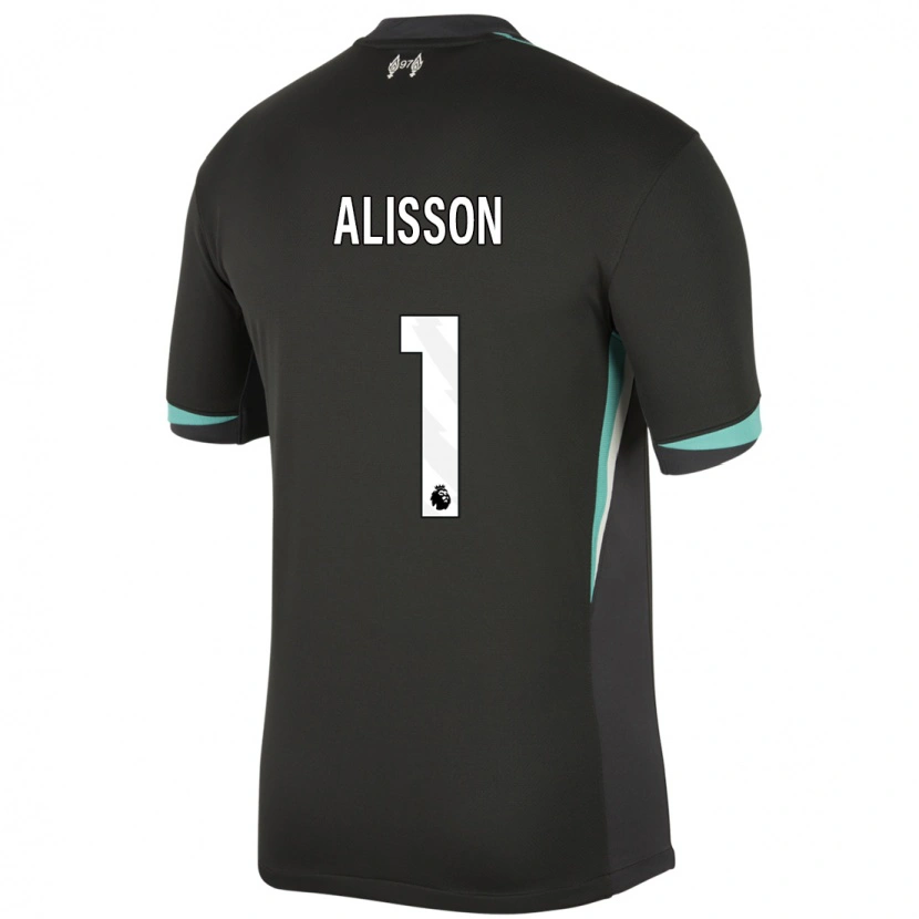 Danxen Mann Alisson #1 Svart Antrasitt Hvit Bortetrøye Drakt Trøye 2024/25 Skjorter T-Skjorte
