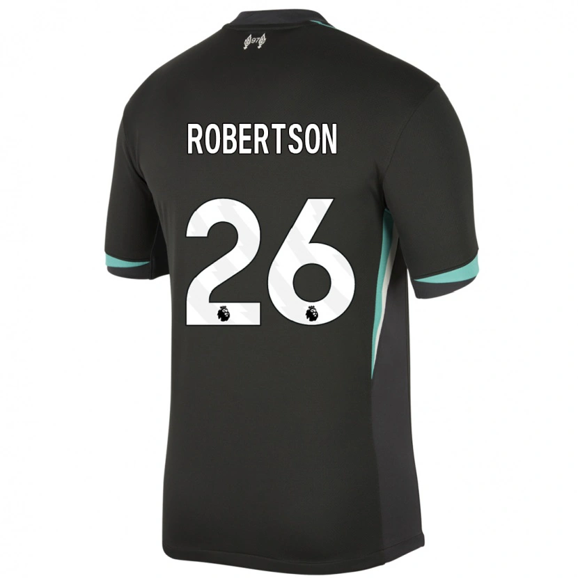 Danxen Mann Andrew Robertson #26 Svart Antrasitt Hvit Bortetrøye Drakt Trøye 2024/25 Skjorter T-Skjorte