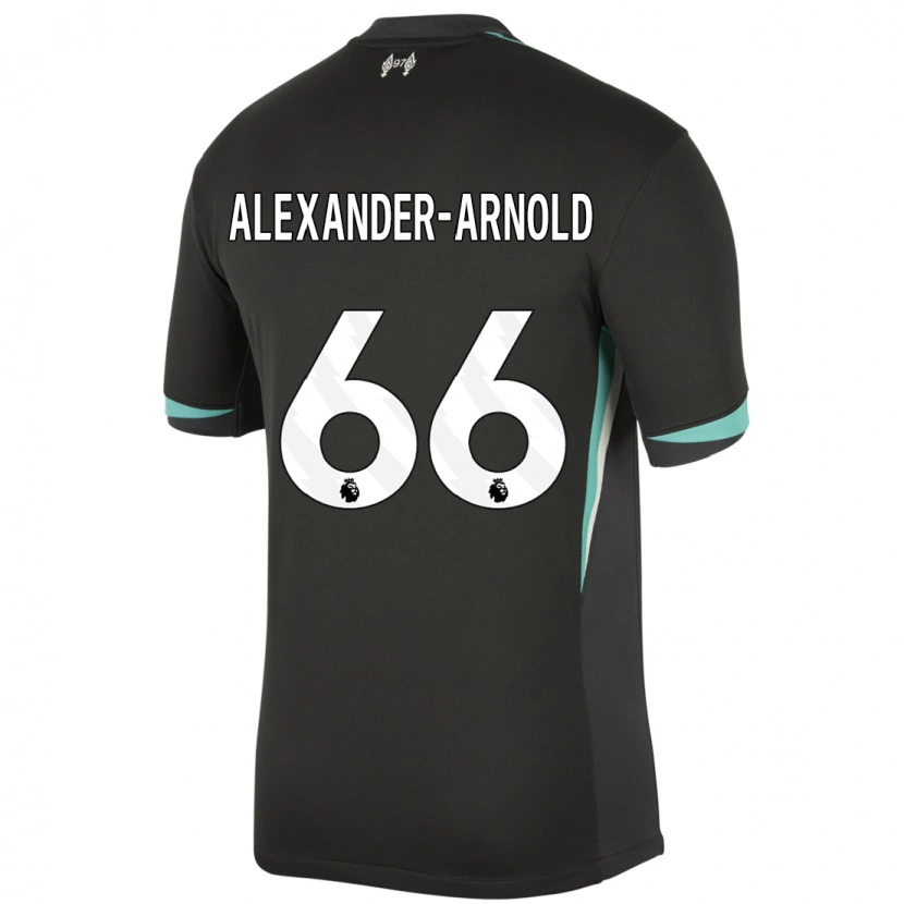 Danxen Mann Trent Alexander-Arnold #66 Svart Antrasitt Hvit Bortetrøye Drakt Trøye 2024/25 Skjorter T-Skjorte