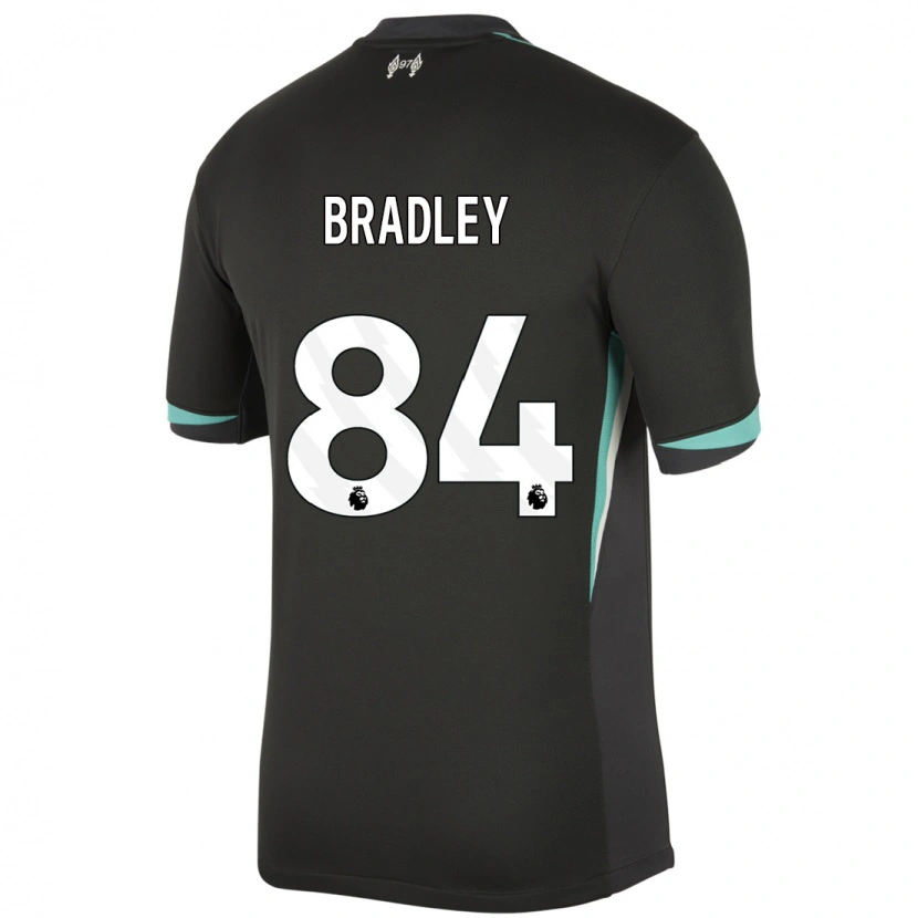 Danxen Mann Conor Bradley #84 Svart Antrasitt Hvit Bortetrøye Drakt Trøye 2024/25 Skjorter T-Skjorte