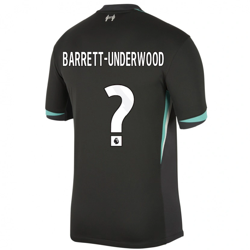 Danxen Mann Keehan Barrett-Underwood #0 Svart Antrasitt Hvit Bortetrøye Drakt Trøye 2024/25 Skjorter T-Skjorte
