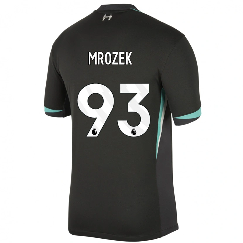 Danxen Mann Fabian Mrozek #93 Svart Antrasitt Hvit Bortetrøye Drakt Trøye 2024/25 Skjorter T-Skjorte