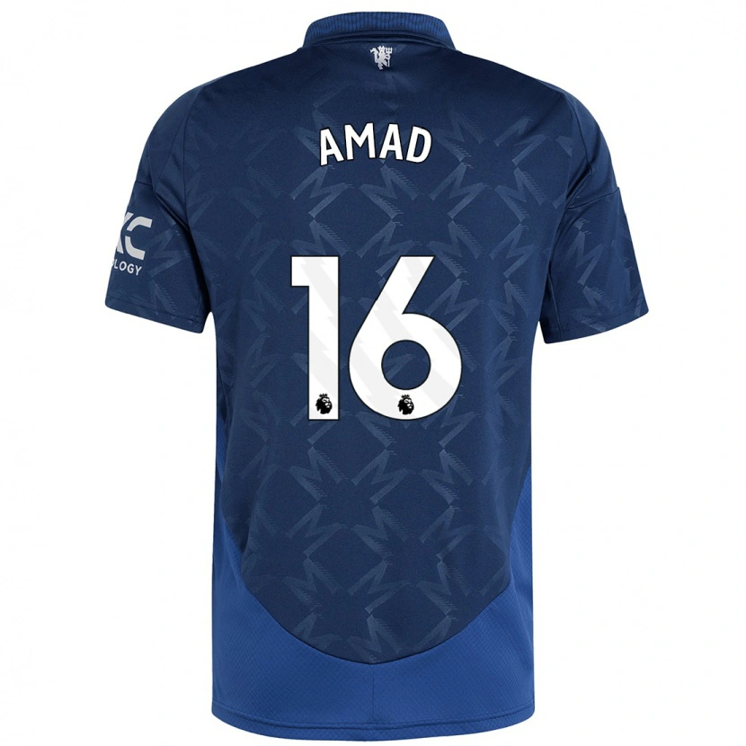 Danxen Mann Amad Diallo #16 Indigo Bortetrøye Drakt Trøye 2024/25 Skjorter T-Skjorte