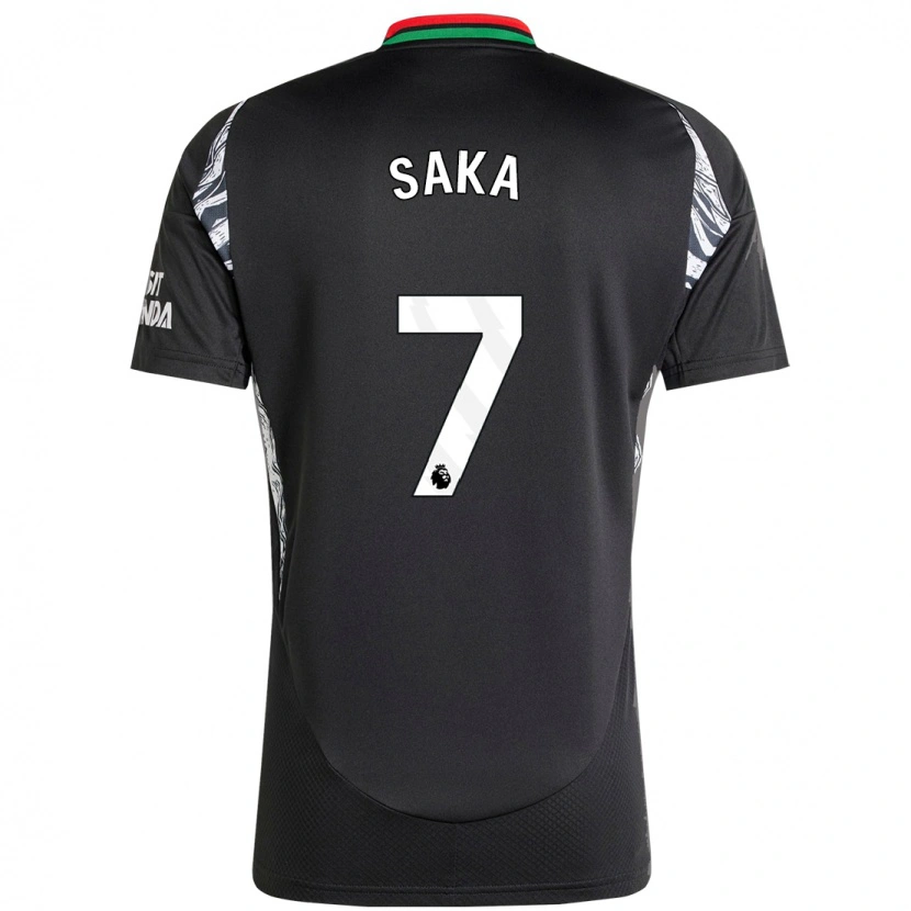 Danxen Mann Bukayo Saka #7 Svart Bortetrøye Drakt Trøye 2024/25 Skjorter T-Skjorte
